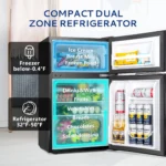 Mini Fridge with Freezer, 3.15 Cu ft Two Door Compact Small Fridge Adjustable Removable Shelves,For Bedroom/Dorm/Office