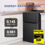 Mini Fridge with Freezer, 3.15 Cu ft Two Door Compact Small Fridge Adjustable Removable Shelves,For Bedroom/Dorm/Office