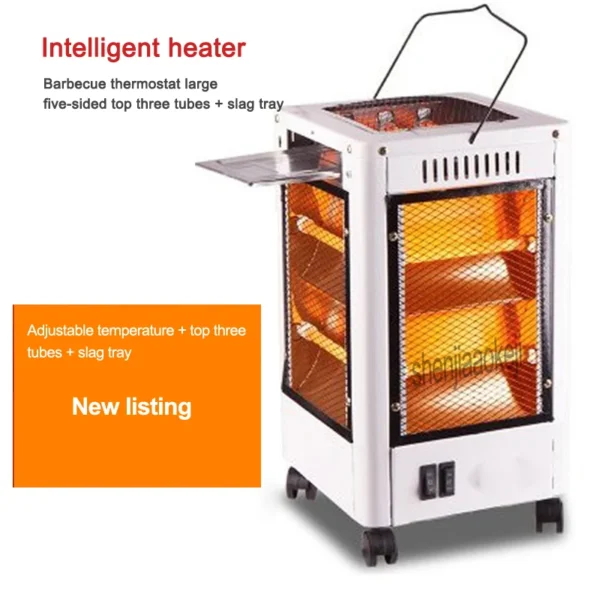 2kw Multi-function air heater home use heater & barbecue dual-use Five-sided speed hot Electric warmer Third gear adjustable - Image 5