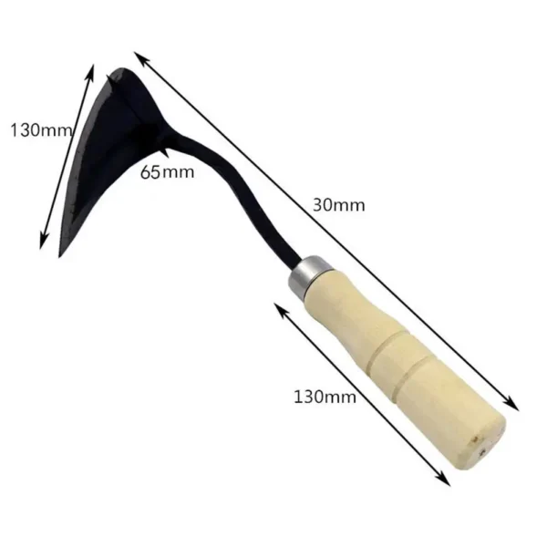 Hand Plow Wooden Short Handle Hoe Korean Style Traditional Garden Digger Tool for Better Home Garden Seedling Tools Digger Tool - Image 2