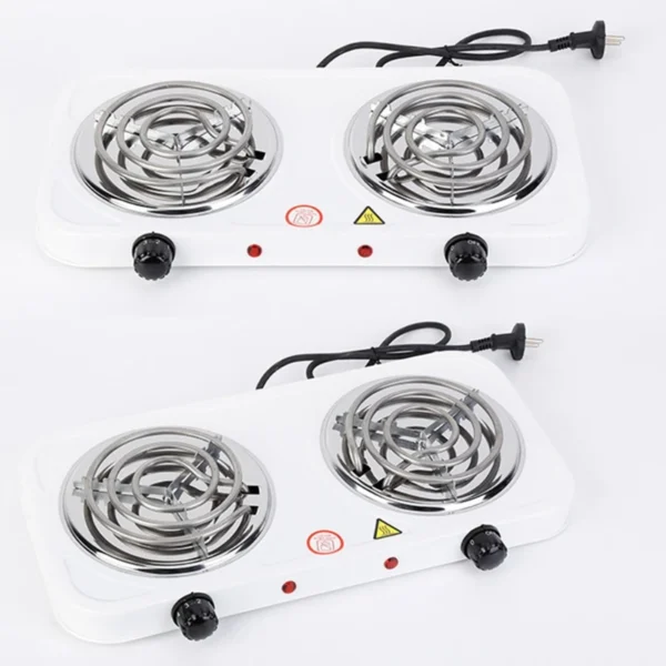 Portable Electric 2000W Mocha Pot Double Stove Hotplate Adjustable Temperature Home Kitchen Cook Coffee Heater - Image 2