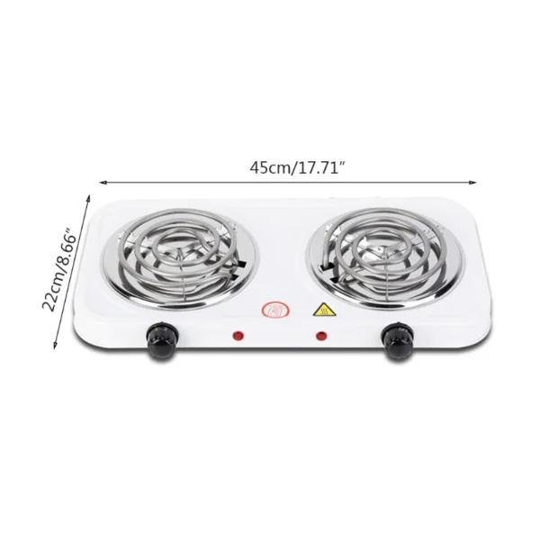 Portable Electric 2000W Mocha Pot Double Stove Hotplate Adjustable Temperature Home Kitchen Cook Coffee Heater - Image 6