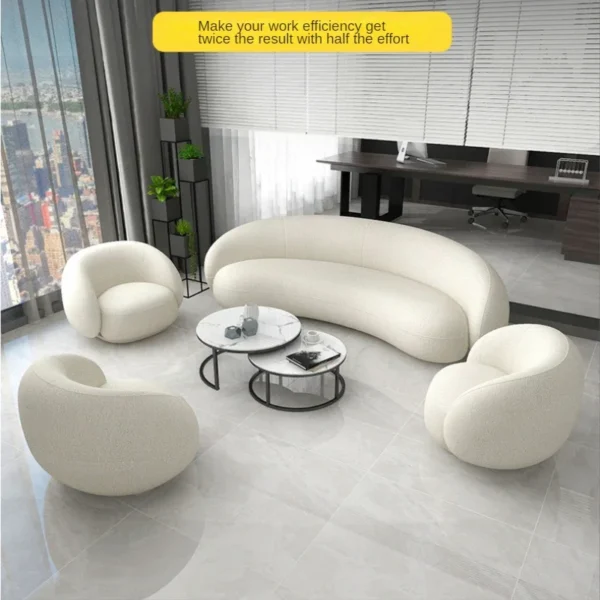 Nordic Reception Sofa Simple Modern Living Room Small Apartment Creative Circular Arc Sofa Net Celebrity Furniture Couch - Image 2