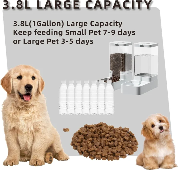 Dog Feeder Cat Water Dispenser Automatic Cat Feeder and Cat Water Dispenser Gravity Cat Feeder Food Storage Dispenser Container - Image 4