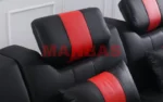 MANBAS Italian Genuine Leather Sectional Sofa with LED Lights | Futuristic Furniture U Shape Couch Living Room Big Sofas Set
