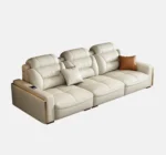 Premium Italian Genuine Leather Sectional Sofa Sets Couch Sofas with USB and Bluetooth Speaker - MANBAS Living Room Furniture