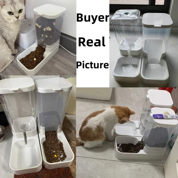 Dog Feeder Cat Water Dispenser Automatic Cat Feeder and Cat Water Dispenser Gravity Cat Feeder Food Storage Dispenser Container - Image 2