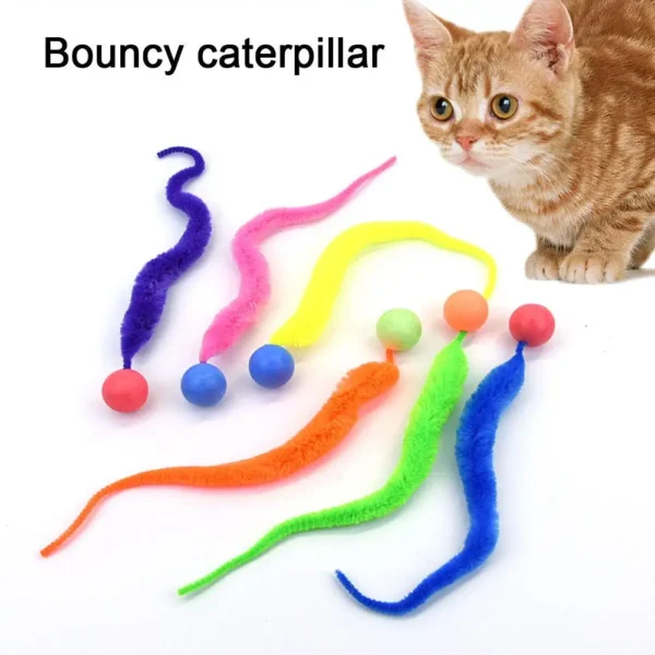 Kitten Interactive Toys Tickle Cat Colorful Bouncing Pet Toys Teasing Playing Plush Cat Ball Indoor Kitten Bite With Ball T M5T1