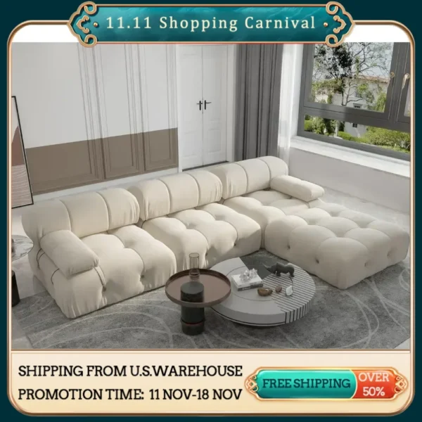 living room sofas Sectional Sofa, Modular Sectional Couch with Ottomans- L Shaped Couch for Living Room, 4 Seater Sofa Sets,104"