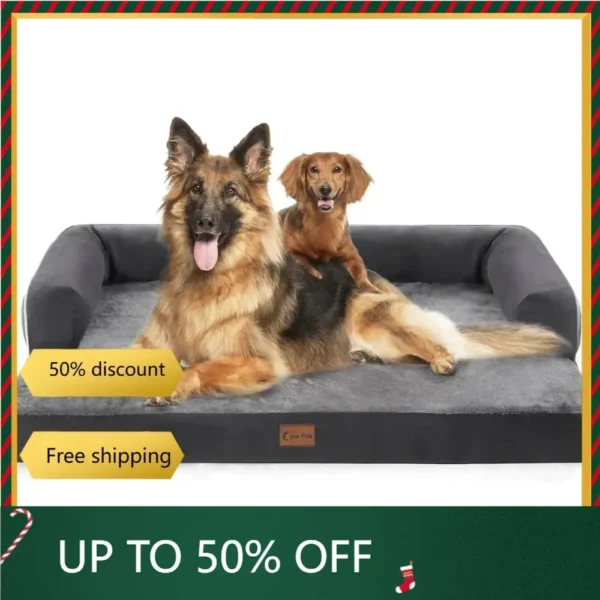 Orthopedic Dog Beds for Extra Large Dogs Nonskid Bottom (XX-Large Memory Foam Dog Bed With Removable Washable Cover Cushion Pet