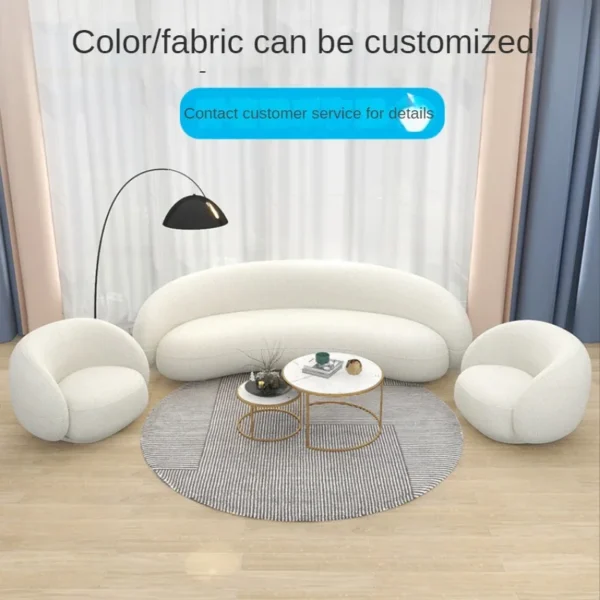 Nordic Reception Sofa Simple Modern Living Room Small Apartment Creative Circular Arc Sofa Net Celebrity Furniture Couch - Image 4