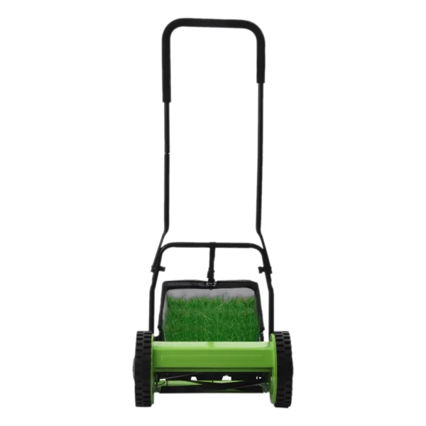 12" Hand Push Mower Lawn Sweeper Manual Reel Grass Catcher Manchine w/5 Blades 23L Collection Bag - Image 7