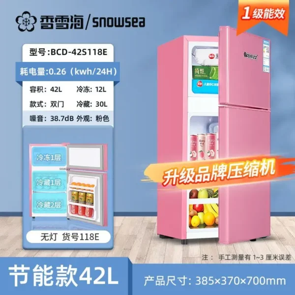 Refrigerator Home kitchen Double door Fresh and frozen dual-use Electric refrigerator deep freezer  cosmetic fridge - Image 12