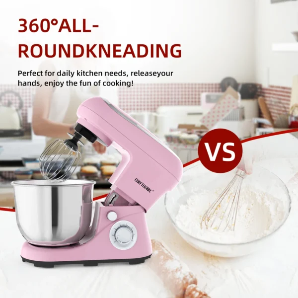 1pc Cheftronic Stand Mixer, 5L Tilt-Head Electric Household - 1300W 6+P electric blender, Food Beater And Butter Beater, UK Plug - Image 5