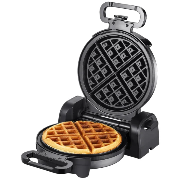 Belgian Waffle Maker, Classic Rotating Waffle Iron with Nonstick Plates, Removable Drip Tray and Cool Touch Handles, Double Flip