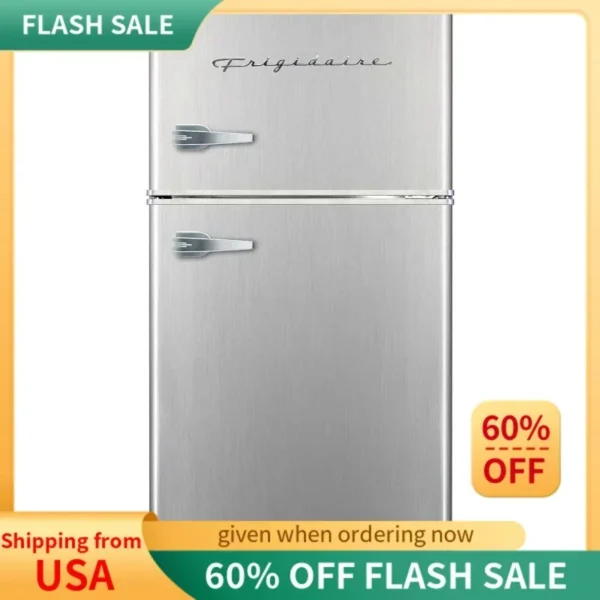 QWFrigidaire EFR341,3.1 cu ft 2 Door Fridge and Freezer,Platinum Series,Stainless Steel,Double