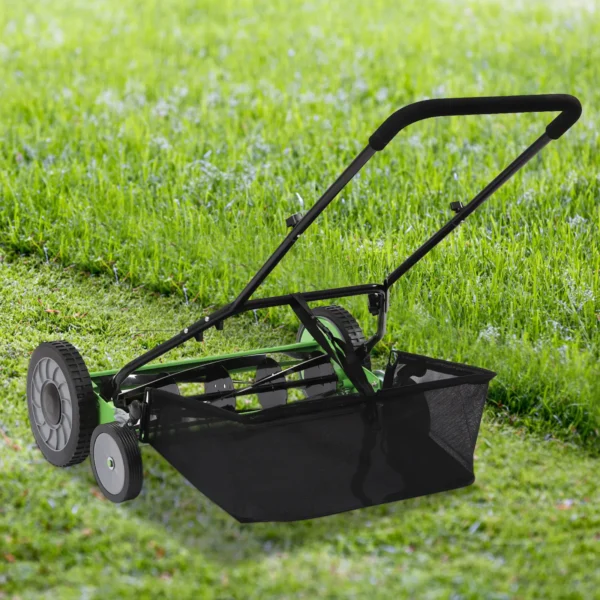 Reel Mower Walk-behind Lawn Mower with Grass Catcher for Lawn Mowing in Villas and Parks