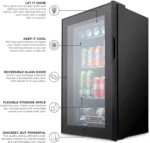 Freestanding Ultra Cool Mini Drink Fridge | Beer, Cocktails, Soda, Juice Cooler for Home