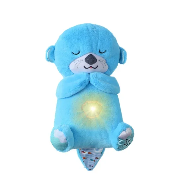 Breathing Otter Plush Toy Pet Cat Nap Sensory with Light and Sound Gift Musical Doll 30cm for Soothing Sleep - Image 7