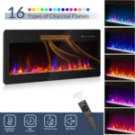 Fireplace TV Stand for TVs Up to 75", LED Light Entertainment Center with 36" Electric Fireplace Heater