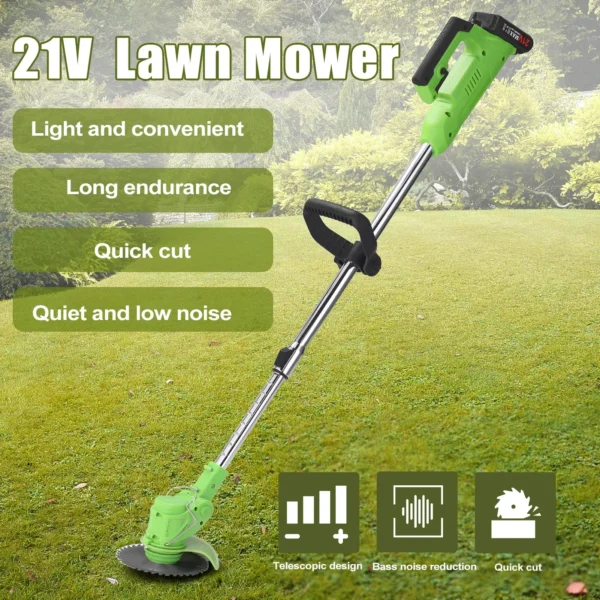 Electric Lawn Mower 25000RPM Handheld Cordless Grass Trimmer Length Adjustable Cutter Household Garden Tools - Image 2