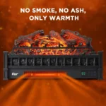 Eternal Flame 26-Inch Infrared Quartz Electric Fireplace Log Heater, Realistic Lemonwood Logs, Adjustable Flame Colors
