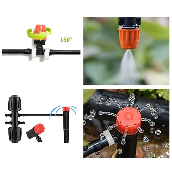 200FT Drip Irrigation System Kit with 1/2 Inch Hose 1/4 Inch Distribution Tubing Automatic Garden Watering Misting System - Image 5