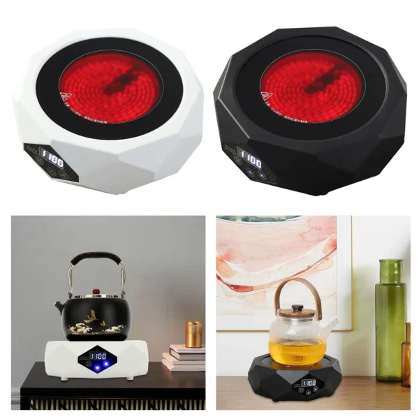 Hot Tea Burner Portable Coffee Touch Control Electric Hot Plate Mini Electric Stove for Tea Rooms Camping Tea Party Outdoor Car - Image 3