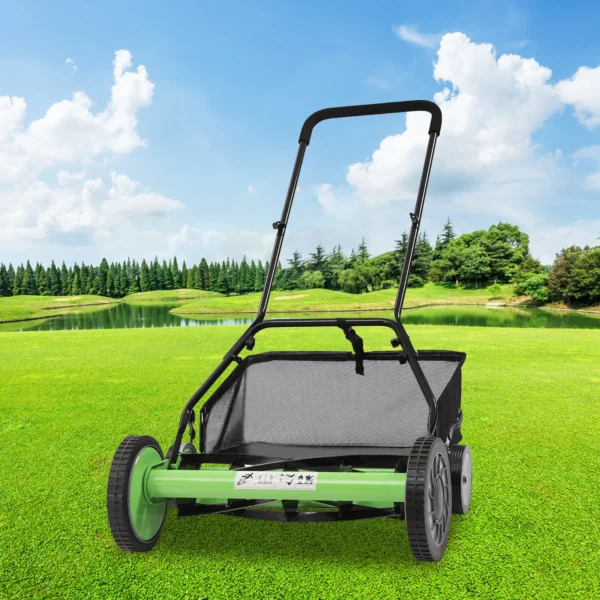 Reel Mower Walk-behind Lawn Mower with Grass Catcher for Lawn Mowing in Villas and Parks - Image 2