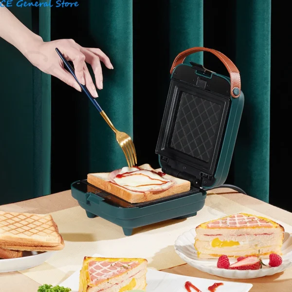 600W Electric Double Layer Heating Sandwich Maker and Waffle Maker Mini Bread Toast Baking Machine Home Breakfast Making Machine - Image 5