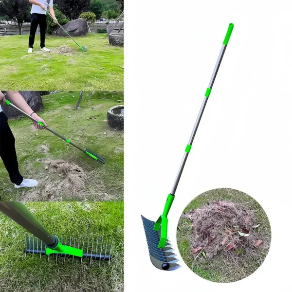 Thatch Rake Home Lawn Gardening Tools Farming Rake Garden Lawn Grass Rakes Hay Deciduous Pine Soil Rakes Gardening Farm Tools - Image 5