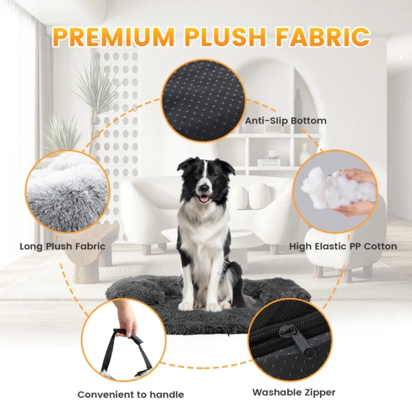 Cushion Pet Product Long Plush Dog Bed Warm Plush Cat House Big Size Square Soft Dog Beds For Large Dogs Puppy Bed House Nest  ﻿ - Image 2