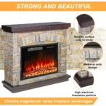 36" Electric Fireplace, TV Stand Freestanding Heater with Remote Control Timer LED Flame, 23 Inch Electric Fireplace Insert