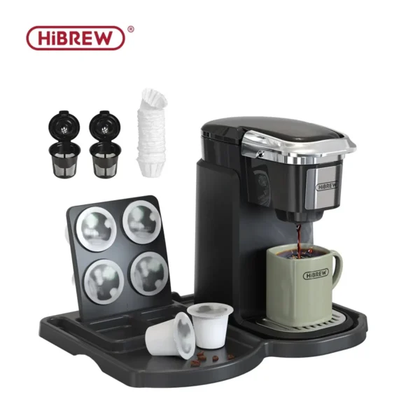 HiBREW Filter Coffee Machine Brewer for K-Cup Capsule& Ground Coffee, Tea Maker Hot Water Dispenser Single Serve Coffee Maker - Image 6