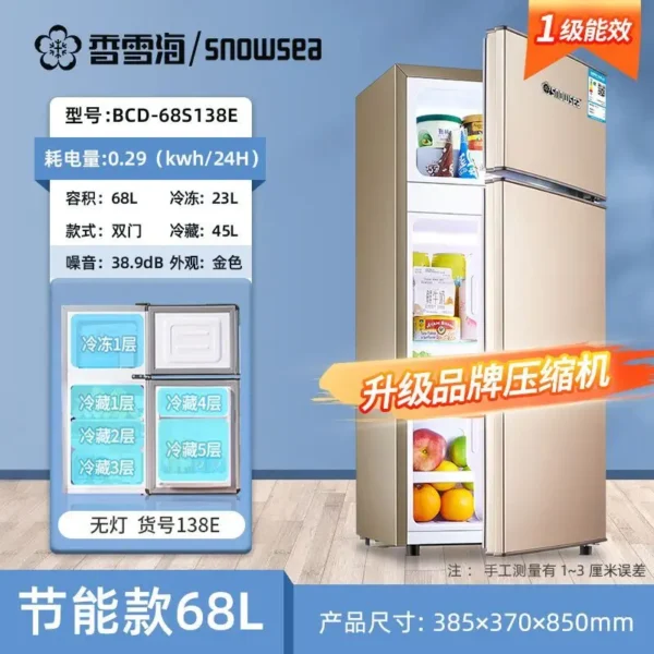 Refrigerator Home kitchen Double door Fresh and frozen dual-use Electric refrigerator deep freezer  cosmetic fridge - Image 14