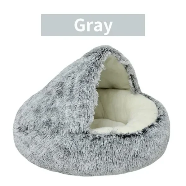 Soft Plush Pet Bed with Cover Round Cat Bed Pet Mattress Warm Cat Dog 2 in 1 Sleeping Nest Cave for Small Dogs - Image 9