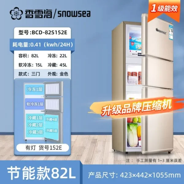 Refrigerator Home kitchen Double door Fresh and frozen dual-use Electric refrigerator deep freezer  cosmetic fridge - Image 7