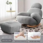 Nordic Cute Sofa Single Chair Net Rocking Chair Cream Lazy Simple Balcony Pedal Bedroom Living Room Sofas Home Furniture Couch