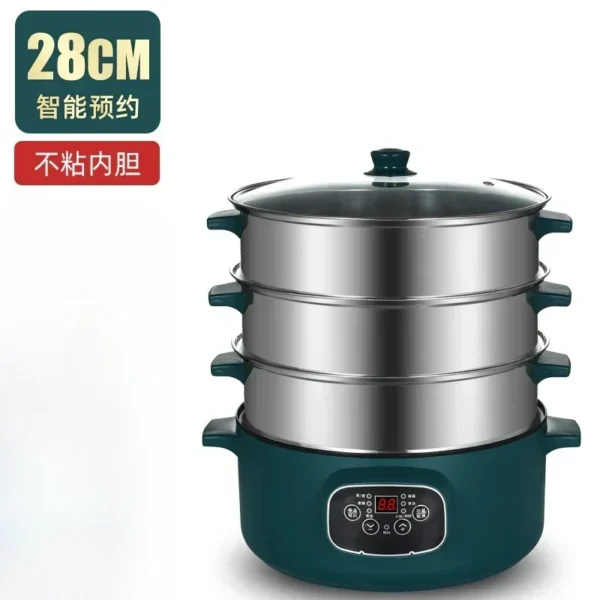 3/4/5 layer electric steamer multifunctional household large-capacity appointment timing multi-layer steamed bun steamer 220V - Image 10