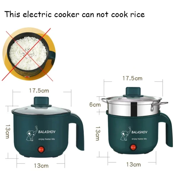 Mini Electric Cooker Non-stick Cooking 1-2 People Single/Double Hot Pot steamer Hot Pot Multifunction Electric Cooker for Home - Image 5