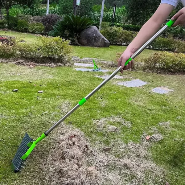 Thatch Rake Home Lawn Gardening Tools Farming Rake Garden Lawn Grass Rakes Hay Deciduous Pine Soil Rakes Gardening Farm Tools - Image 2