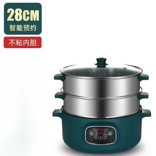 3/4/5 layer electric steamer multifunctional household large-capacity appointment timing multi-layer steamed bun steamer 220V - Image 9