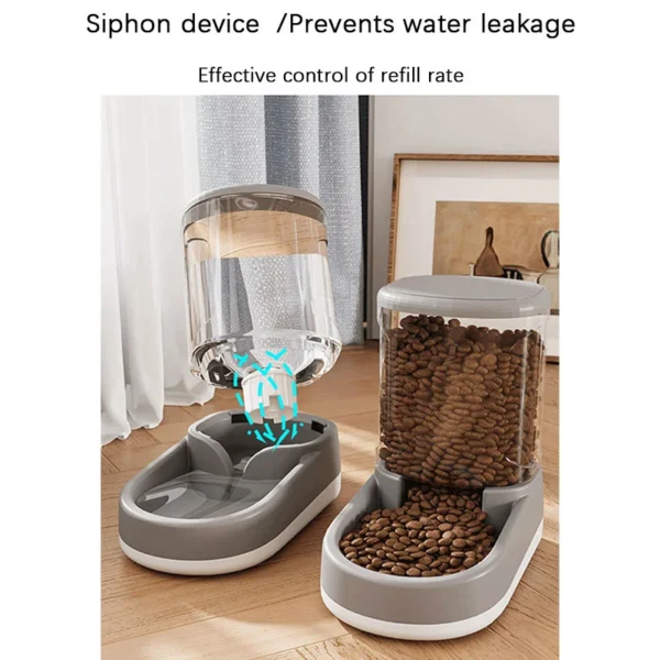 Automatic Pet Feeder Water Dispenser Dog Cat Gravity Food And Water Dispenser With Pet Food Bowl Large Capacity - Image 6