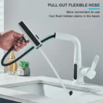 Temperature Digital Display Basin Faucet For Bathroom Pull Out Waterfall Stream 3 Way Sprayer Hot Cold Water Sink Mixer Wash Tap