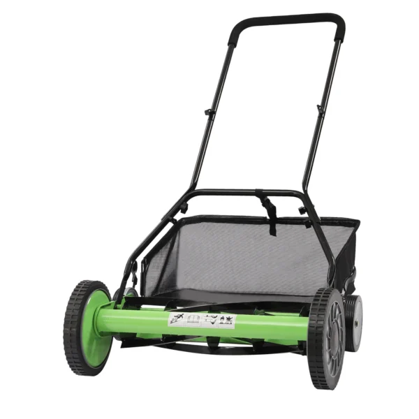 Reel Mower Walk-behind Lawn Mower with Grass Catcher for Lawn Mowing in Villas and Parks - Image 4