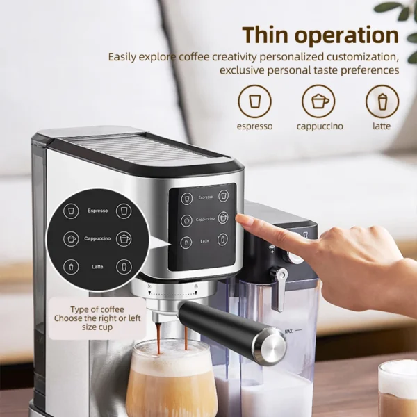 XEOLEO 3 in 1 Semi Automatic Espresso Cappuccino Latte Coffee Machine Milk Froth Ground Coffee Cappuccino maker Cafeteria 20Bar - Image 3