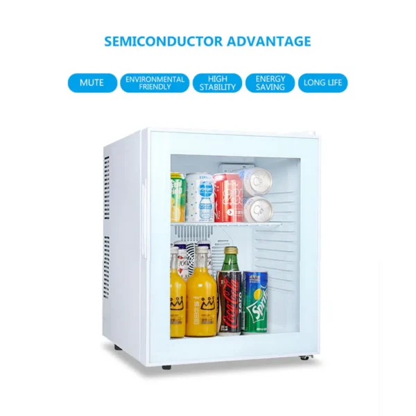 220V 30L Hotel Room Small Refrigerator Mini Transparent Freestanding Display Freezer Mute Mini Fridge 6-18 Celsius - Image 4