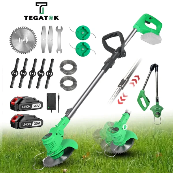 Cordless Lawn Mower Handheld Electric Grass Trimmer Adjustable Garden Tools For Tegatok Battery