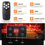 28.5" Electric Fireplace Insert, Wall Recessed/Mounted, Freestanding Fireplace with Remote Control, 2 Modes Heat