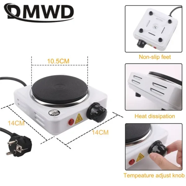 DMWD 110V Electric Hot Plate Mini stove Coffee Heater Milk Tea Mocha Heating Stove Cooking Pot Oven Small Furnace Cook US plug